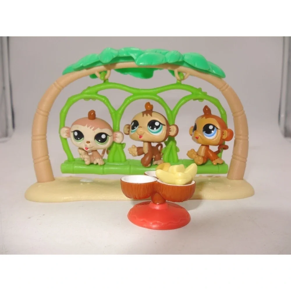 Littlest Pet Shop‎ LPS Monkey Petriplets Swing Set #1551 #1552 #1553 Bananas